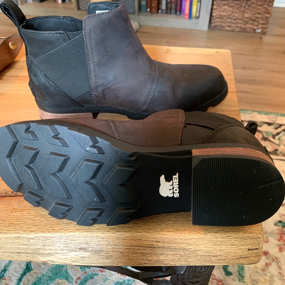 Sorel Two-Tone Leather Ankle Boots
